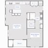 1 Bed, 1 Bath - 870 SF D